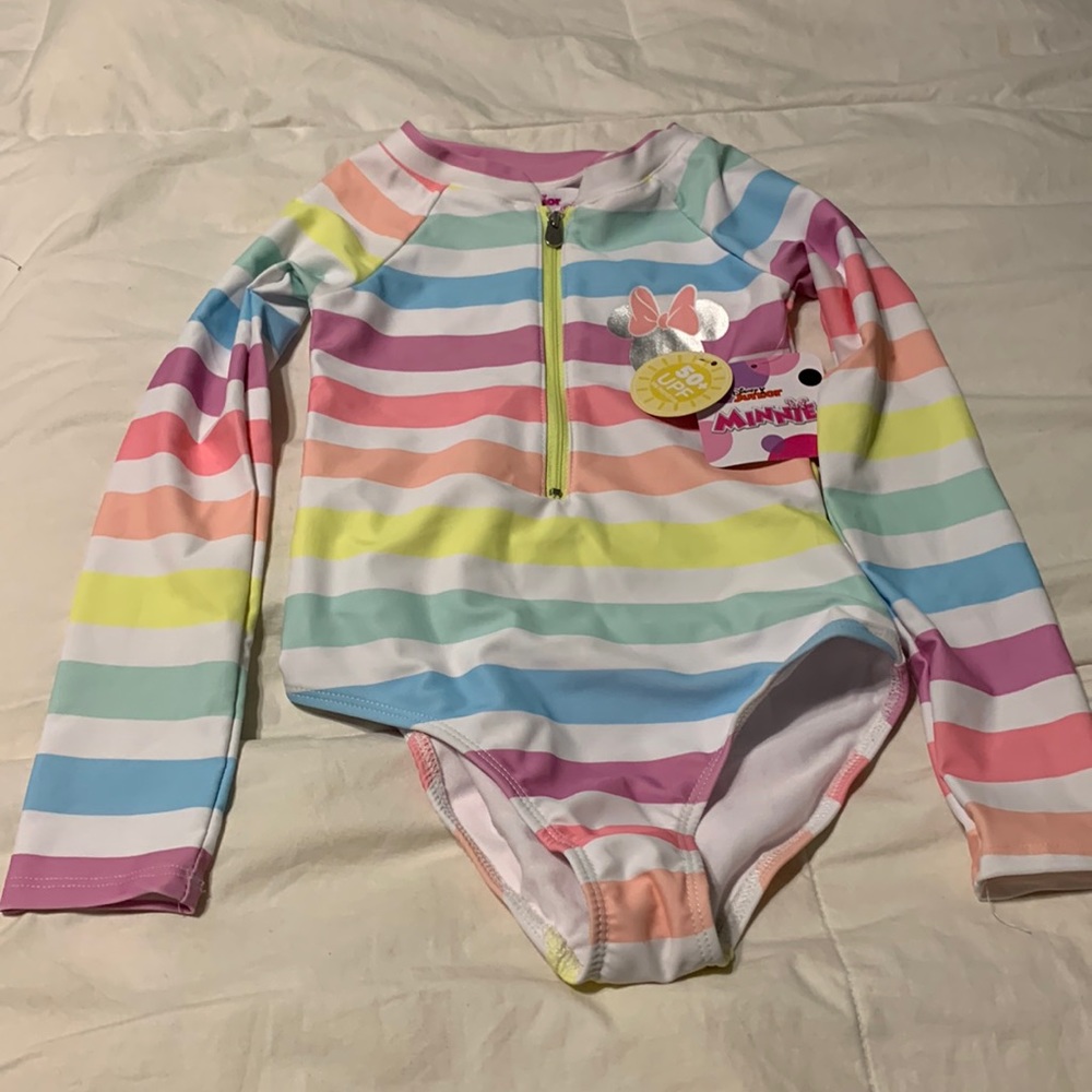 Disney junior Minnie one piece long sleeve swimsuit